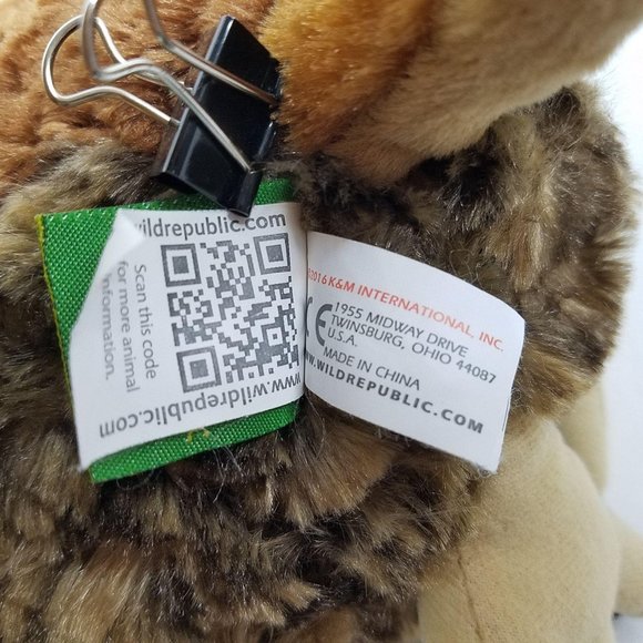 Wild Republic Great Horned Owl Plush Brown Bird Realistic 12" Stuffed Animal Toy - Picture 9 of 10